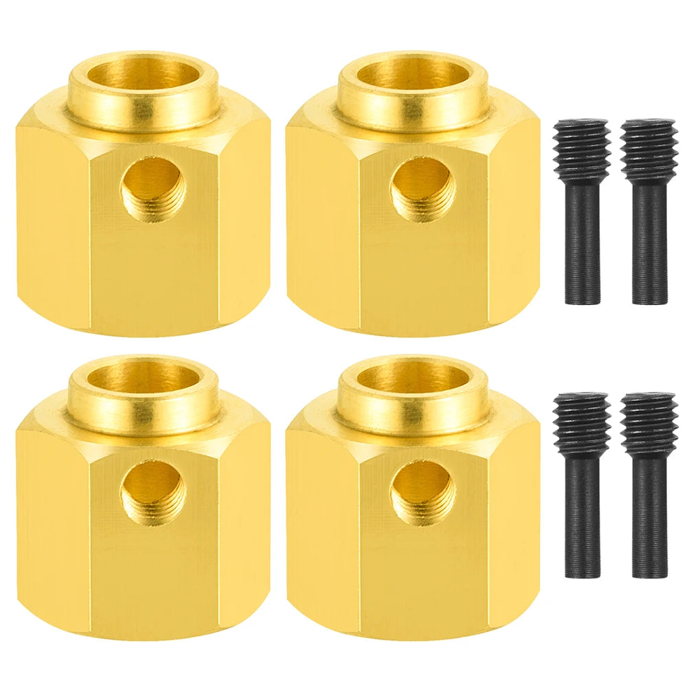 AXSPEED 4PCS Brass 12MM Wheel Hex Drive Adapter Extended 5/8/9/10/11/12/15/20mm for 1/10 RC Crawler Car TRX4 TRX6 Parts
