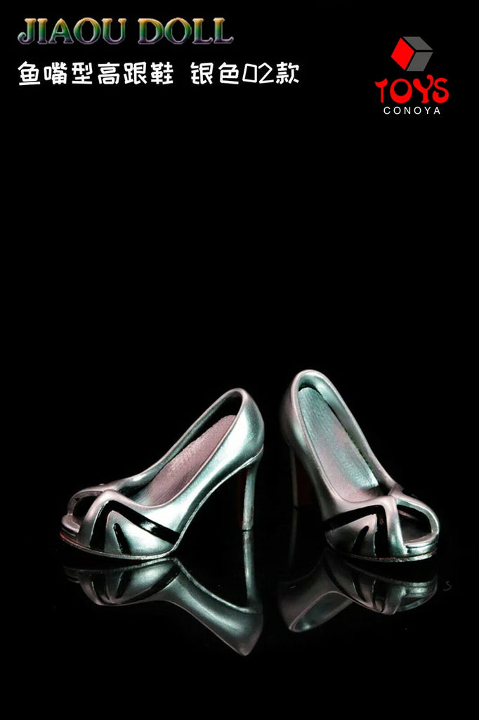 1/6 Scale Female Fishbill High Heels Shoes Model Fit 3.3cm Length Feet Soldier 12" Action Figure Body