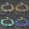 Vintage Oval Natural Jades Quartz Bracelet For Women Prong Natural Stone Amethysts Tiger Eye Lapis Lazuli Bracelets