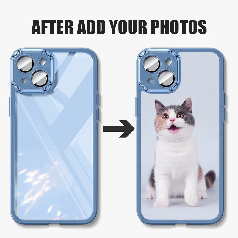 Personalized DIY Customized Name Photo Phone Case For iPhone 16 15 Pro Max 14 13 12 Pro 11 Shockproof Soft Silicone TPU Cover