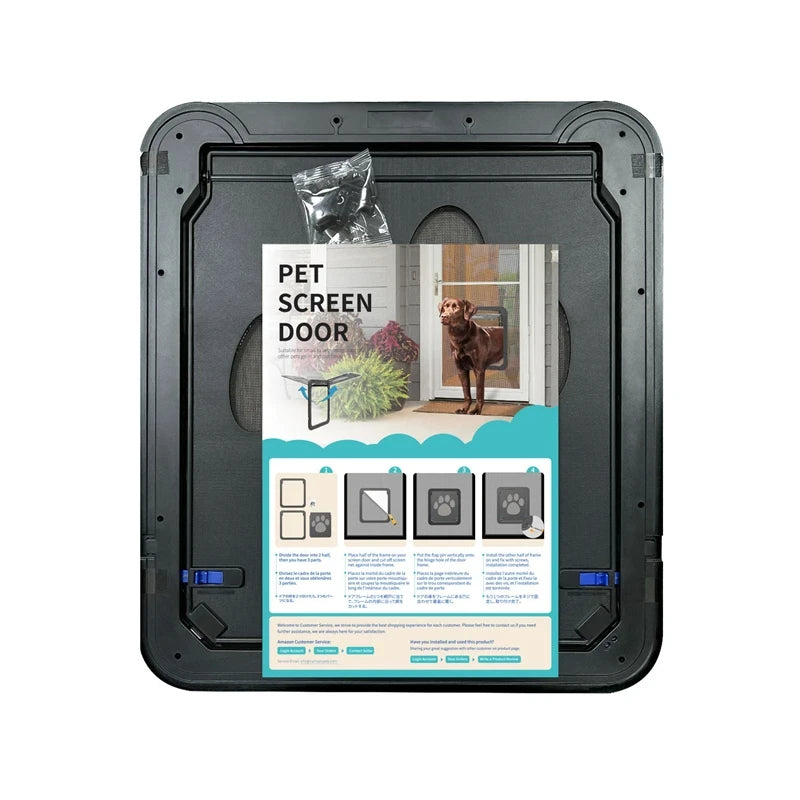 Large Small Dog and Cat Screen Door, Lockable Self-Closing Function, Sturdy Pet Door Easy Safe Freely Enter House Outdoor Window