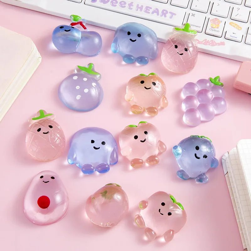5/10PCS Mini Transparent Fruit Mochi Squishy Stress Relief Toys for Kids Birthday Party Favors Prizes Guest Gifts