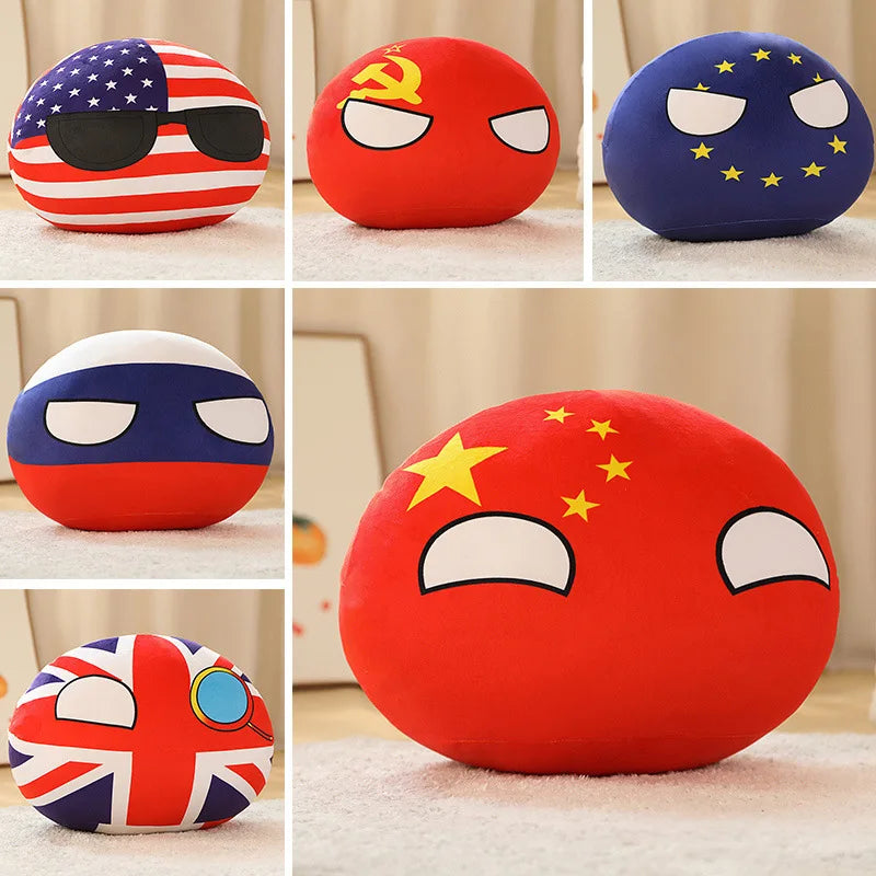 20-40cm Stuffed Polandball Pillow Countryball Japan United Nation Ukraine Switzerland Germany Italy Plush Toy Kawaii Kid's Gifts