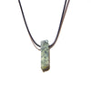 Men Vintage Rectangle Obsidian Pendent Necklace Natural Tiger Eye Labradorite Gem Leather Rope Braid Necklace Healing Jewelry