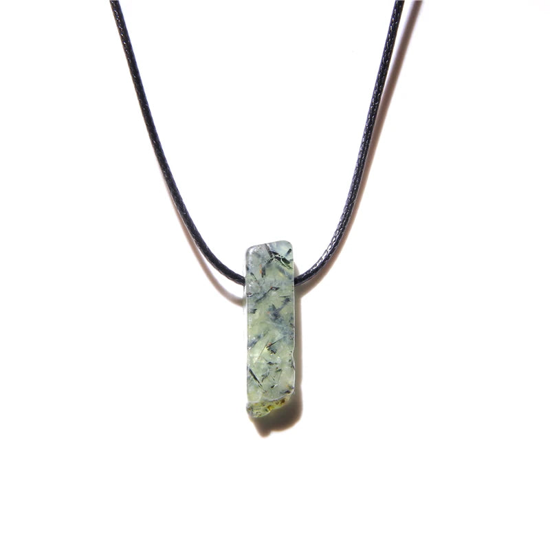Men Vintage Rectangle Obsidian Pendent Necklace Natural Tiger Eye Labradorite Gem Leather Rope Braid Necklace Healing Jewelry