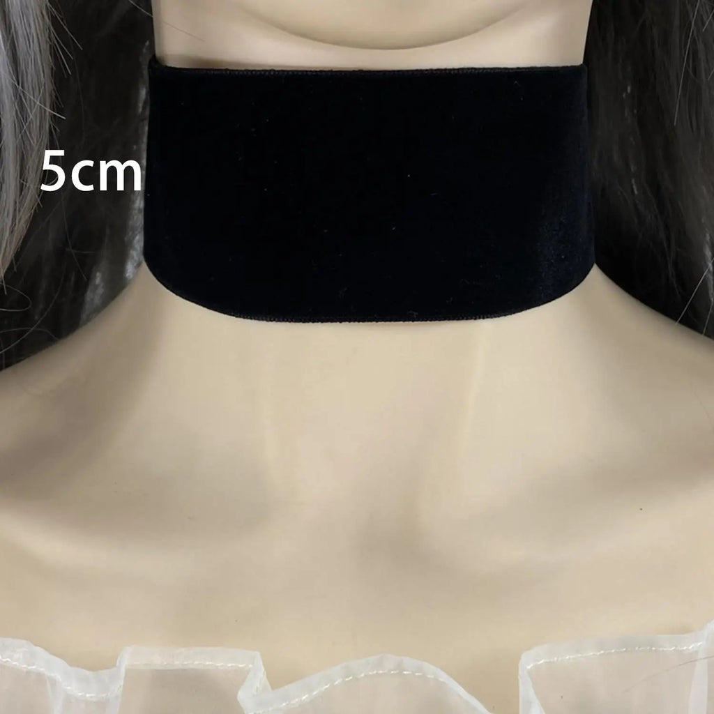 Gothic Black Velvet Choker Necklace – Women’s Tattoo Style Short Neck Collar Jewelry