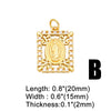 OCESRIO Cubic Zirconia Oval Virgin Mary Pendant for Necklace Copper Gold Plated Round Medal Jewelry Making Supplies pdta965