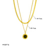 DIEYURO 316L Stainless Steel Roman Numeral Dial Pendant Necklace For Women New Trend Girls 2-Chain Choker Birthday Jewelry Gifts
