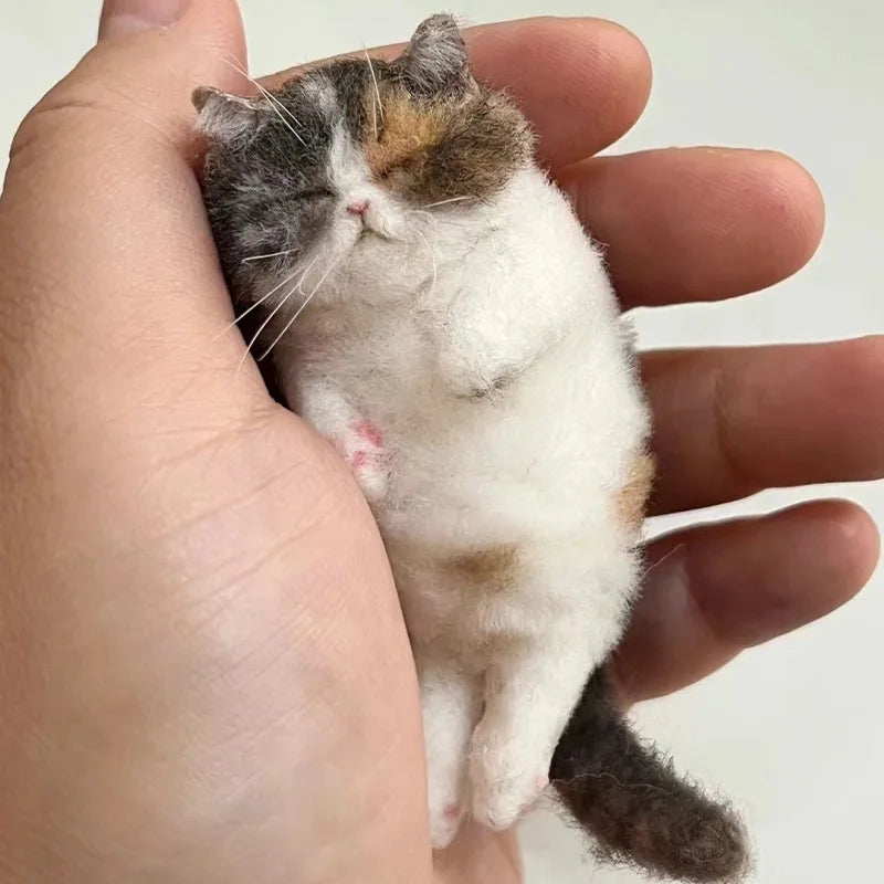 Cute Wool Needle Felting Kit Non-Finished Cat Handmade Wool Felting Material Package Doll Toy DIY Gift Needle Felting Tool Kit