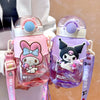 Sanrio Cinnamoroll Large Capacity Water Bottle Cartoon Kuromi Melody Portable Straw Water Cup for Outdoor Sports Fitness 690ml