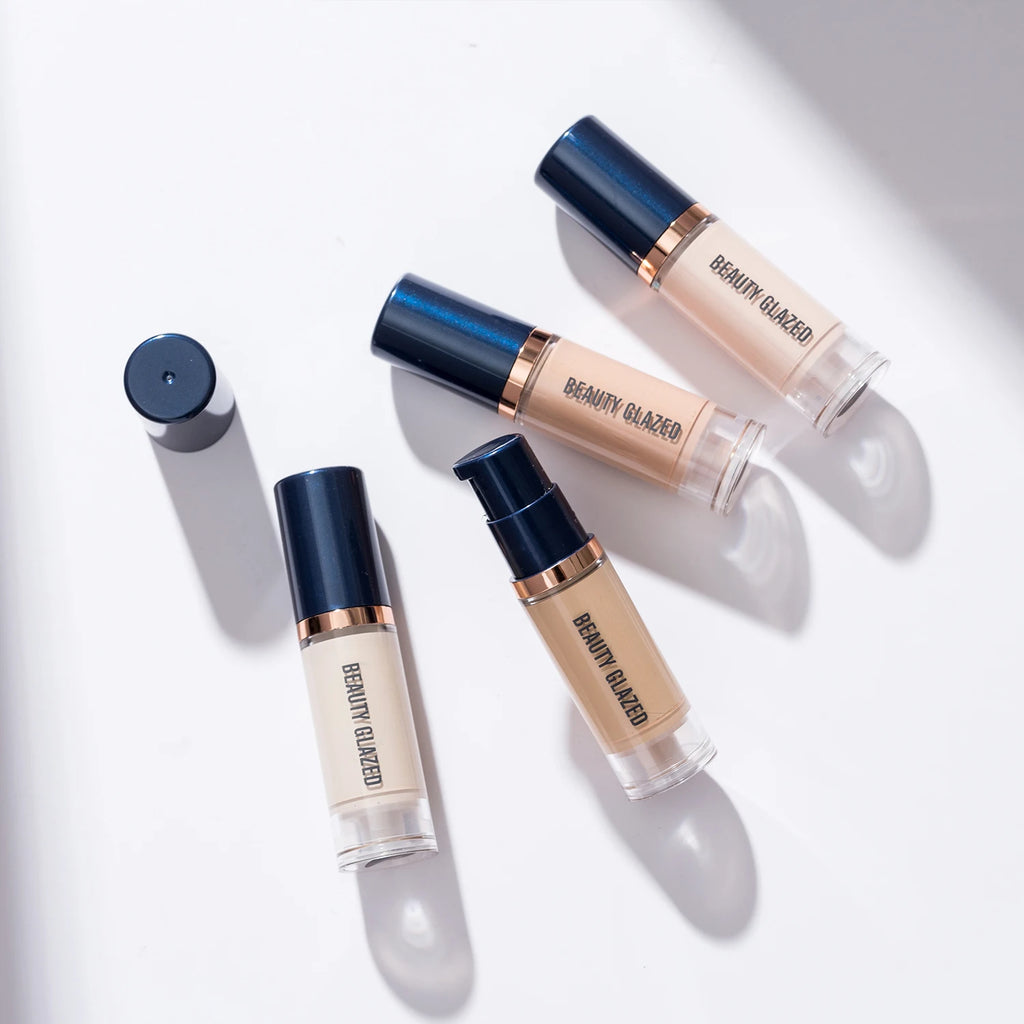 Beauty Glazed 6 Color Liquid Foundation Concealer - Full Coverage, Long-Lasting, Waterproof, Natural Effect,