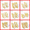 18K Gold Plated Brass Huggie Earring Hooks with Loop Round Ear Post with Open Jump Ring For DIY Earrings Making Components