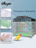 1PC Square round Bird Cage Clothes Cover Splash Proof Mosquito Net Screen Parrot Protection Net Cage Accessory