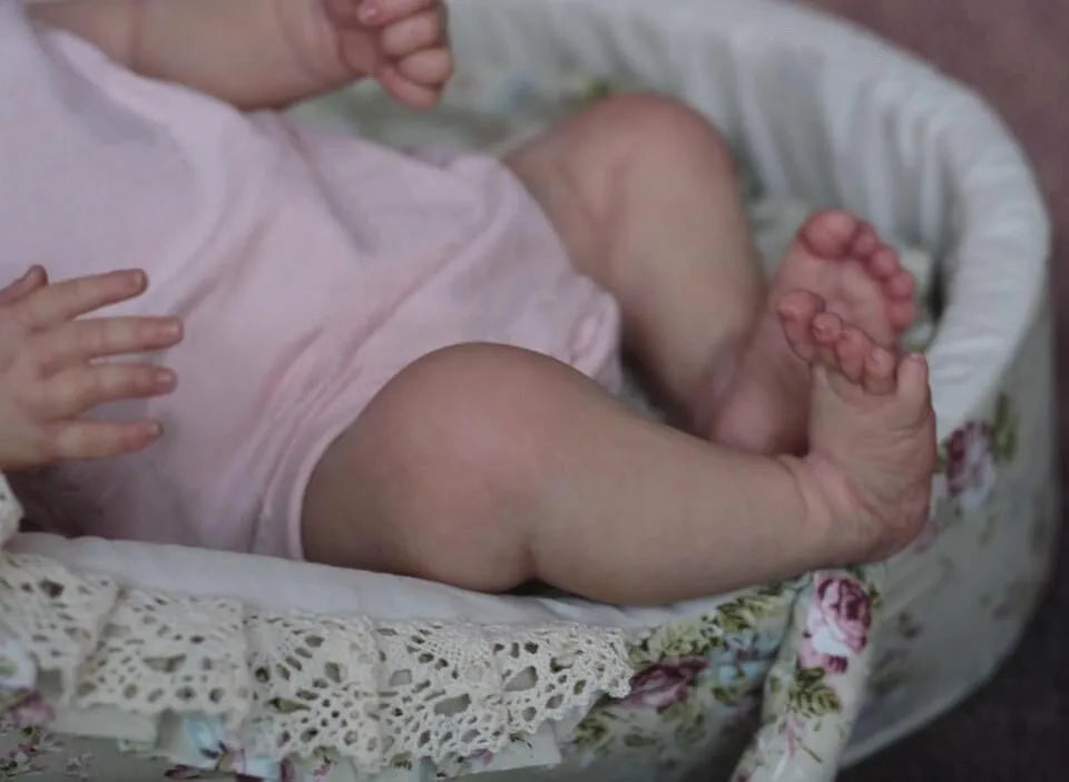NPK 49CM Newborn Baby Girl Reborn Doll Meadow Soft Cuddly Body Lifelike Soft Touch 3D Skin with Visible Veins Art Doll