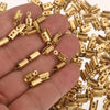 50pcs Stainless Crimp End Beads Caps Leather Cord Clip Tip Fold Crimp Bead Bracelet Connectors for Jewelry Making Bulk Wholesale