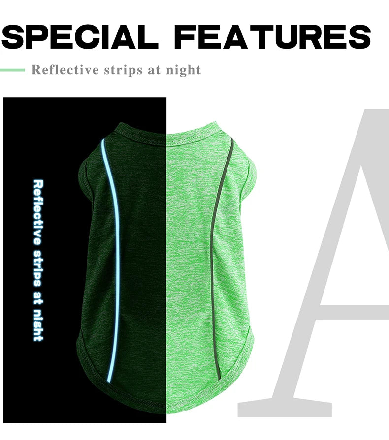 Sun Protection Dog Shirts with Reflective Strips, Quick Dry, Soft Stretchy Fabric, Available in Sizes for Small to Large Dogs!