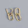 Retro Double Loop Drop Earrings – Gold Geometric Round Hoop Earrings for Women & Girls