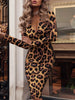 Autumn New Women's Dress Sexy Deep V Fashion Pleated Sequin