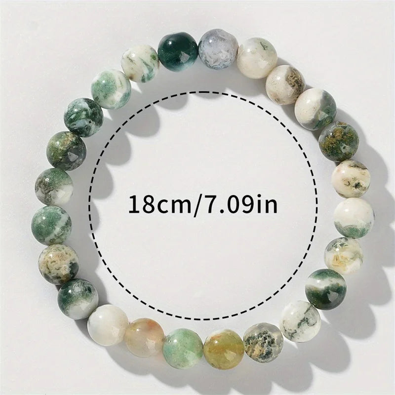 1 Piece Of Depression Healing Crystal Stone Bracelet. Dendritic Agate. Relieves Stress, Enhances Confidence And Eliminates Worry