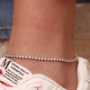 Blingbing Trendy 3mm 3A Zircon Cubic Zirconia Tennis Chain Anklets Leg Bracelets For Woman Stainless Steel Bracelet On the Leg