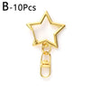 10Pcs New Star Pentagram Hollow Key Chain Rings Keychain DIY Accessories Lobster Clasp Keyring Jewelry Making Findings
