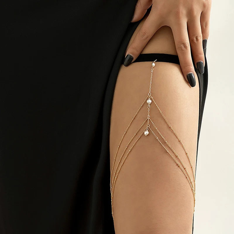 Trendy Boho Thigh Body Chain – Women’s Festival & Party Leg Jewelry