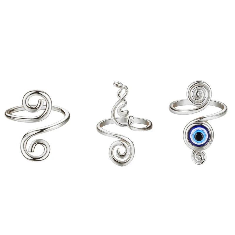 3Pcs Adjustable Toe Rings for Women Open African Toe Rings Summer Beach Foot Jewelry