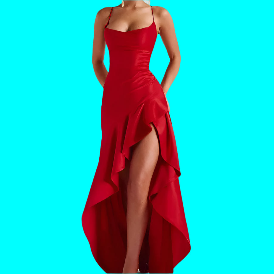 Elegant Dress Women 2025 Summer Sexy Spaghetti Strap Sleeveless Maxi Long Dress Casual