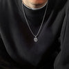 Vintage Simple Alien Human Coin Pendant Choker Necklace for Men Trendy Punk Long Chain on the Neck Jewelry Accessories Male Gift