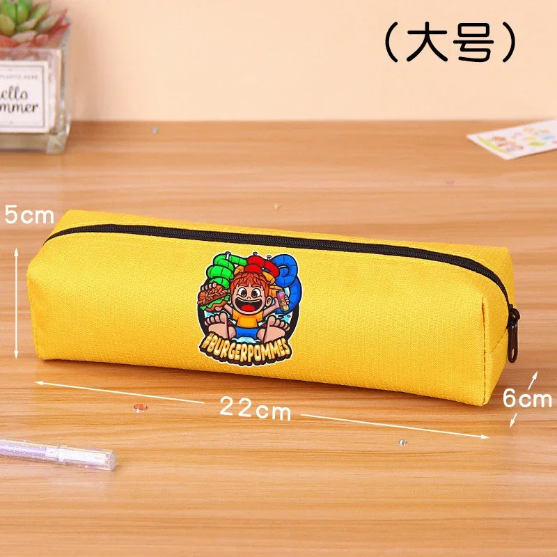 Burgerpommes Icrimax Pencil Case Boy Girl Cartoon Anime Stationery Bag Student Large Capacity Stationery Storage Bag School Gift