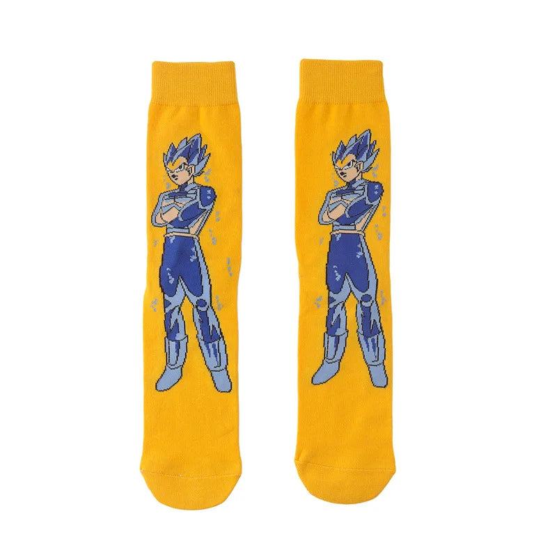 New 1 pair of Bandai cartoon men's and women's socks cartoon personality skateboard socks anime mid tube cotton neutral socks
