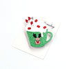 35mm Cute Pear Brooch (Safty Pin) Laser cut Acrylic Jewelry For Baby Girl Gift