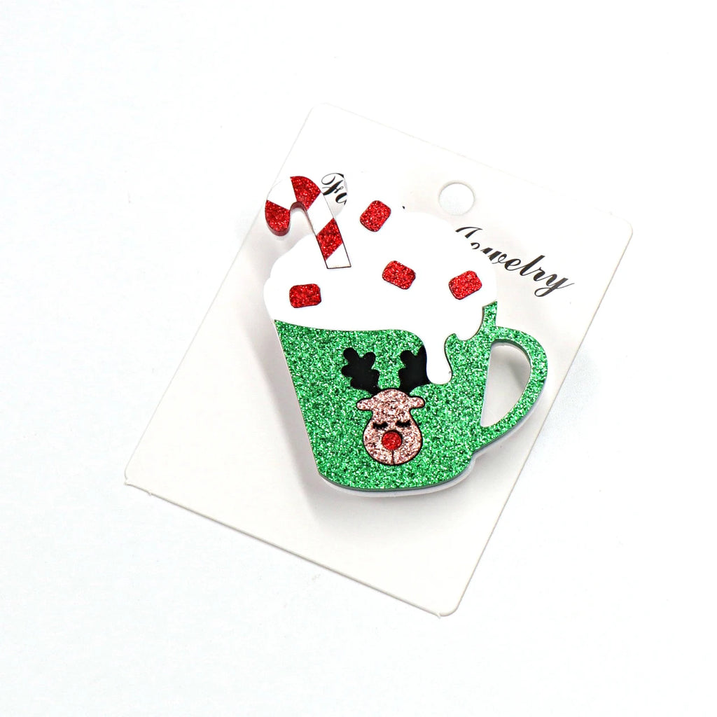 35mm Cute Pear Brooch (Safty Pin) Laser cut Acrylic Jewelry For Baby Girl Gift