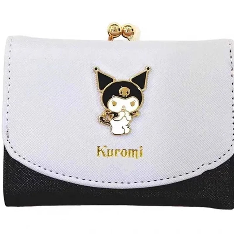 MINISO Kawaii Hello Kitty Wallet Keychains Sanrio Pochacco My Melody ACGN Cards Bag Kuromi Coin Anime Bag