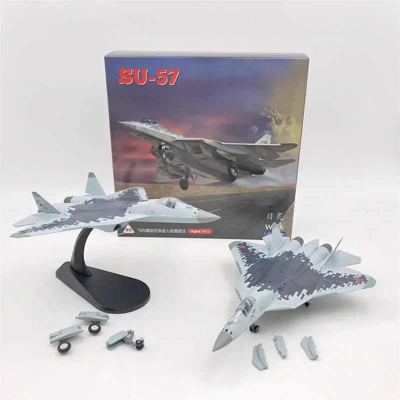 1/100 Scale Diecast Metal Alloy Airplane Model Russian SU57 Aircraft Model Su-57 Plane Model Toy Adult boys Souvenir