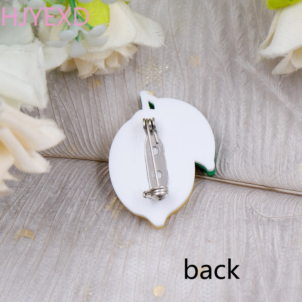 35mm Cute Pear Brooch (Safty Pin) Laser cut Acrylic Jewelry For Baby Girl Gift