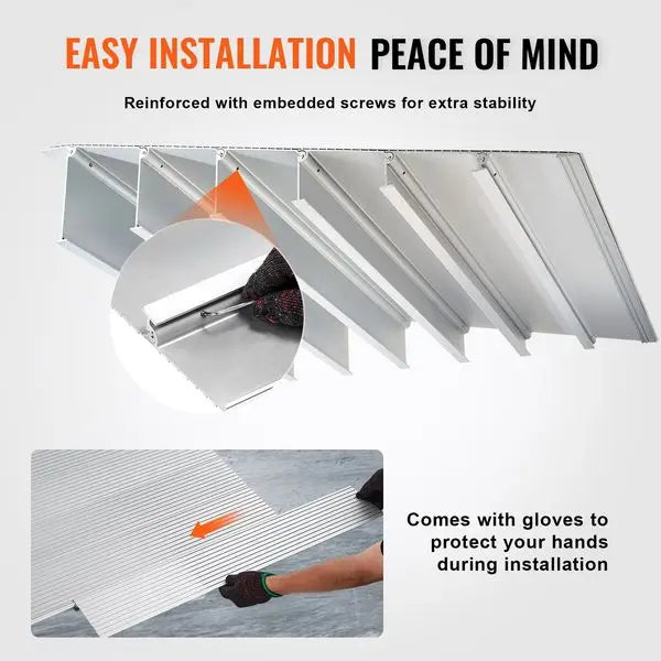 VEVOR Door Threshold Ramp, 6' Rise, 800 lbs Load Capacity, Door Ramp for Wheelchairs, Aluminum Threshold Ramp for Doorways, Adju