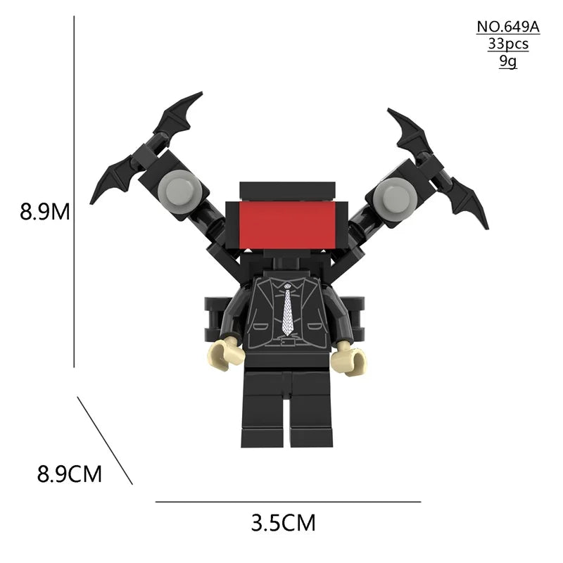 2024 New Skibidi Toilet Men vs. Monitor Building Blocks Super Titan TV Man Sound Man Children's Toy Birthday Building Block Gift