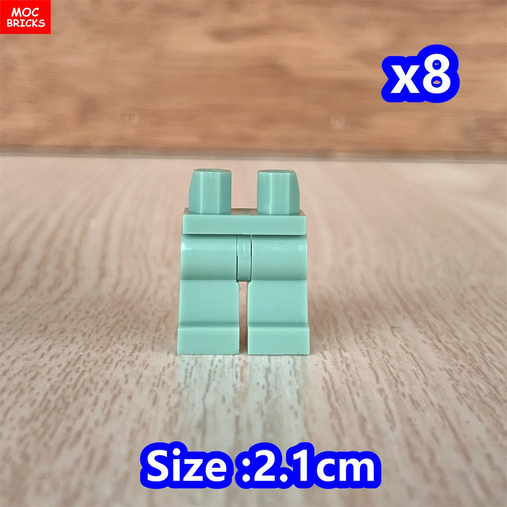 8pcs/lot MOC Bricks Blank Pants legs Body Wear Figure Accessory Assembled Building Blocks Toy Kids Plastic Dolls