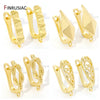 18K Gold Plated Brass Huggie Earring Hooks with Loop Round Ear Post with Open Jump Ring For DIY Earrings Making Components