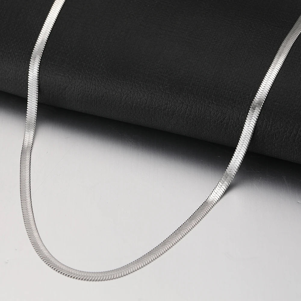 Stainless Steel Necklaces Herringbone Blade Snake Chain Light Luxury Unisex Clavicle Choker Men Necklace For Women Jewelry Gifts
