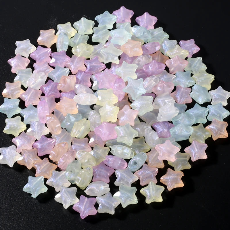 30Pcs Luminous Acrylic Beads 15mm Pentagram Loose Beads For Glow In The Dark Jewelry Making DIY Bracelet Necklace Earring