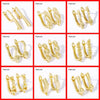 18K Gold Plated Brass Huggie Earring Hooks with Loop Round Ear Post with Open Jump Ring For DIY Earrings Making Components