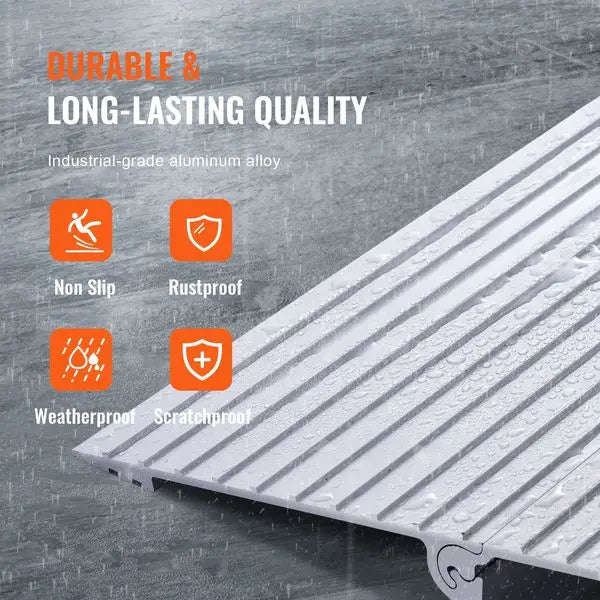 VEVOR Door Threshold Ramp, 6' Rise, 800 lbs Load Capacity, Door Ramp for Wheelchairs, Aluminum Threshold Ramp for Doorways, Adju