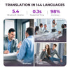 Real Time Translators Headphones with Touch Screen 144 Languages Translation Bluetooth 5.4 Earbuds Noise Cancelling Headset