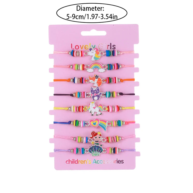 8Pack Summer Beach Fruit Bracelet Adjustable Cord Rope Best Friend BFF Bracelets for Women Girl Jewelry Friendship Gifts