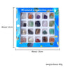 20-piece square box of natural semi-precious stones for chakra healing and DIY jewelry decor.