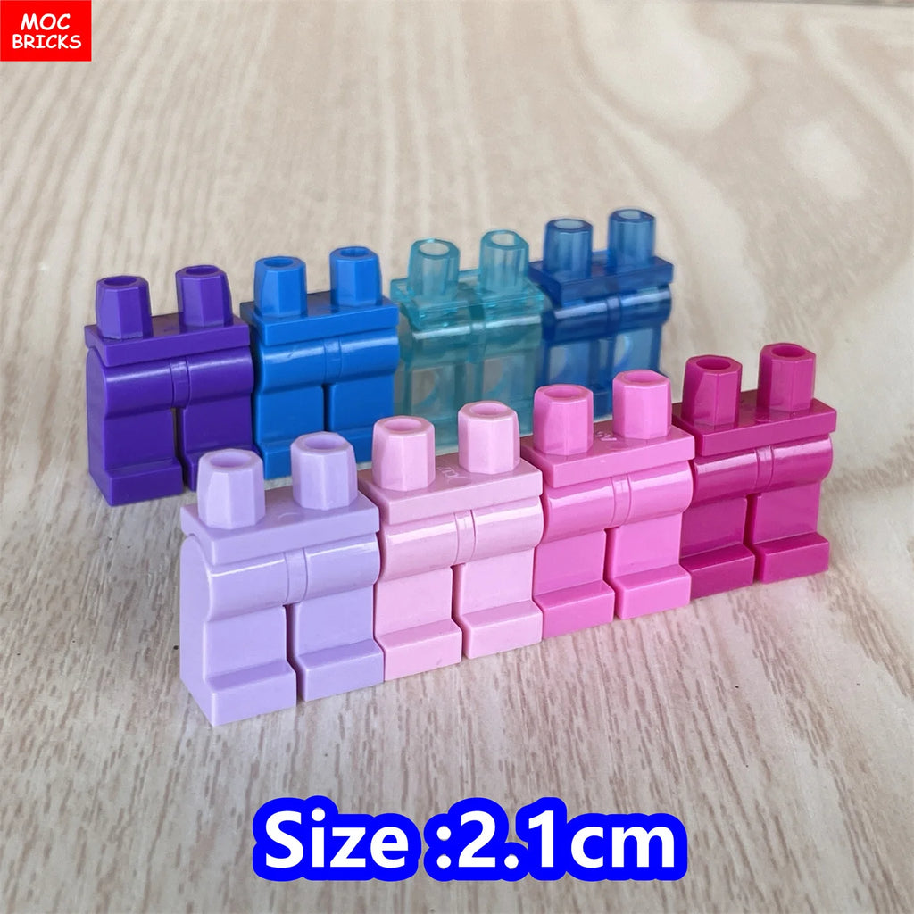 8pcs/lot MOC Bricks Blank Pants legs Body Wear Figure Accessory Assembled Building Blocks Toy Kids Plastic Dolls