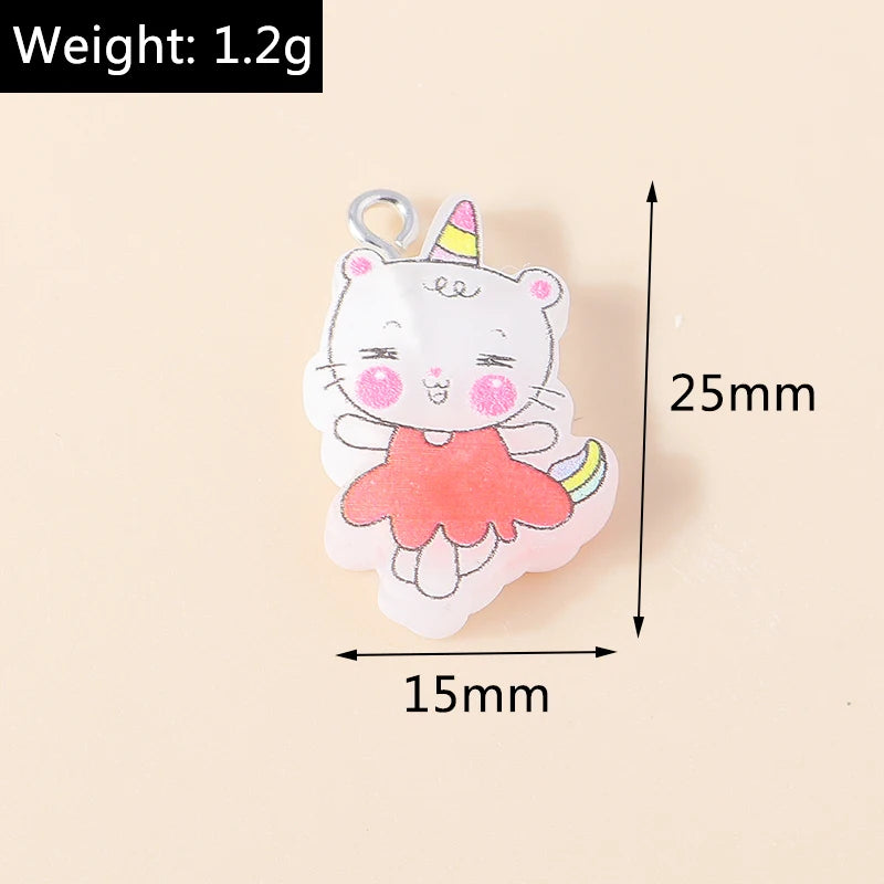 15pcs New Mix Kawaii Summer Vacation Pink Flower Heart Butterfly Ice Cream Star Resin Earrings Charms Diy Jewelry Making Pendant
