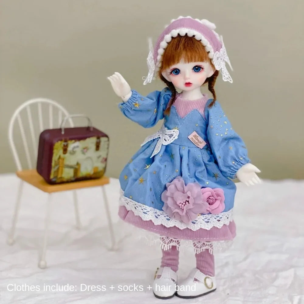 New Elegant 30cm Doll Clothes Pretty Casual Doll Dress Cute 1/6 BJD Doll Outfit Set